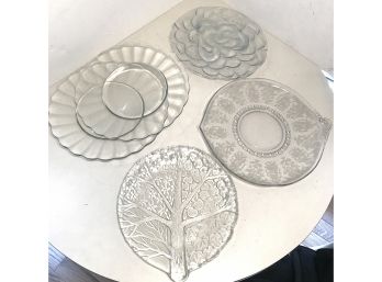 Nice Glass Platters Lot Of Five