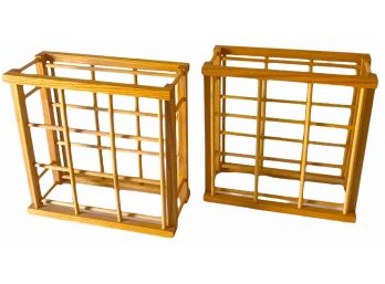 Two MCM Wooden Wine Racks