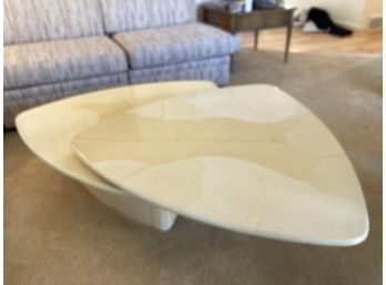 Vintage 1970s Lacquered Swing Coffee Table With Brass Accents