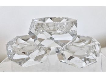 Three Baccarat Crystal Salt Dishes