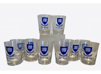 12 Vintage Yale University Double On The Rocks Glasses