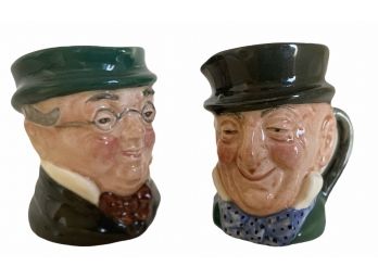 Pair Of Vintage Royal Doulton Miniature Toby Mug Single Creamers