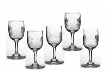 Five Baccarat Crystal 'Nancy' Wine Glasses