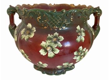 Large Antique Pottery Jardenere Planter 12' X 11'