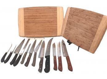 Cutting Boards & Knives Lot