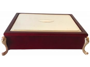 Vintage Silver Plated Wooden Lacquered Jewelry Box 'Royal Limited Silver '