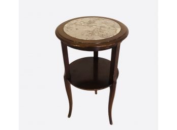 Three Legged Dainty Accent Table With Marble Insert