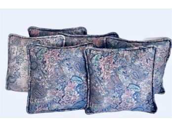 Six Custom Paisley Patterned Throw Pillows