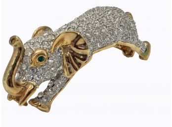 LARGE Unusual Encrusted Elephant Coat Pin