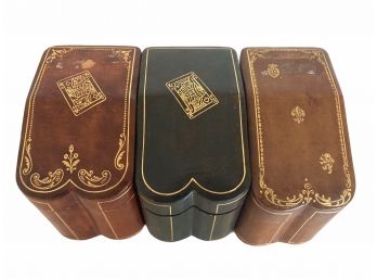 Three Florentine Leather Double Card Holders