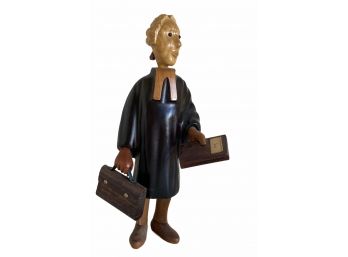 Vintage Hand Carved Italian 13 Inch Figurine Of A Judge