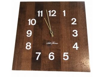 Vintage 1970s Butcher Block Quartz Clock