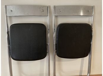 Six Mid Century Modern Fujiset Folding Chrome Chairs