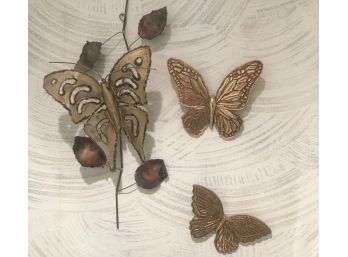 Trio Of MCM Butterfly Wall Hangings