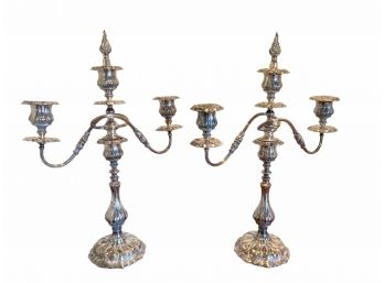 20' Antique Silverplate Candelabras  / Candle Holders