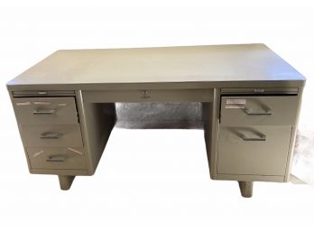 Vintage Metal Desk By Globe-Werneke