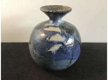 Blue Painted Signed Vase