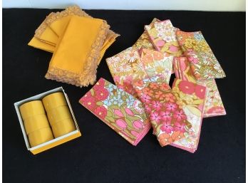 Vintage Floral Napkin Lot