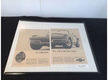 Corvette Framed Car And Driver 1964