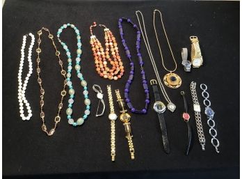 Mixed Watch And Costume Jewelery Lot