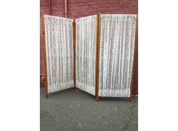 White Lace Room Divider Screen