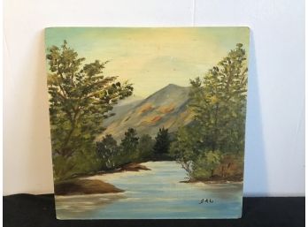 Moutain Scene Oil Signed