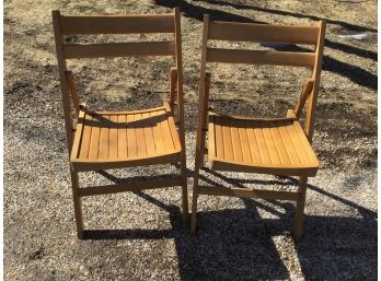 Vintage Wood Folding Chairs