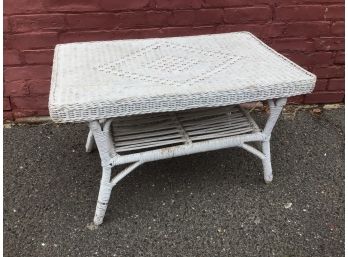 White Wicker Coffee Table