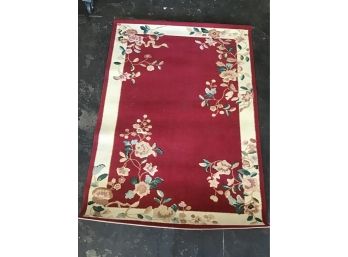 Majestic Red Floral Accent Rug