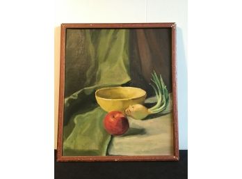 Fruit And Vegatales Bowl Oil On Board