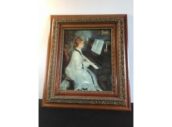 Early Signed Lady Playing Piano Print