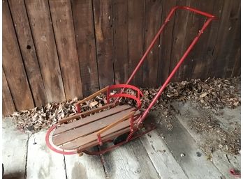 Antique Children's  Flexible Flyer Sled With Wheels