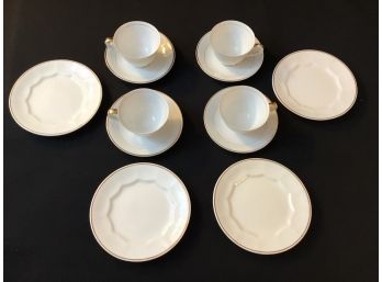 Gold Band Dessert Set For 4 Empress China