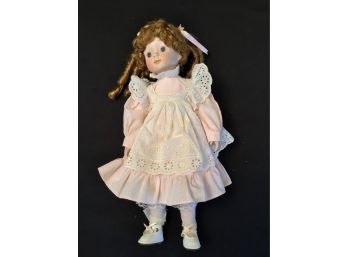 Adorable 15 Inch Porcelain Doll With Ringlets