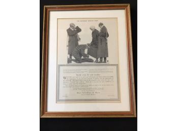 1913 Hart Schaffner & Marx Clothing Ad Professionally Matted & Framed