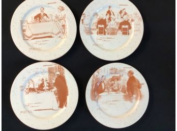 Sabatier 7 Inch French Menu Special Occasion Plates Bone China