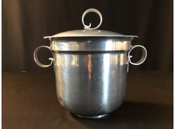 Mid Century Aluminum Ice Bucket Glass Liner