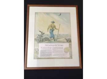 WWII Era Professionally Matted & Framed Shell Industrial Lubricants Ad