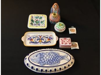 6 Piece Lot Italian Ceramics Sambuco Deruta More