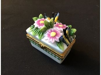 Portmeirion Trinket Box Butterflies And Flowers