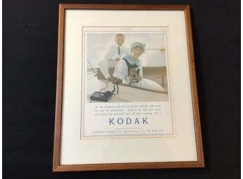 Antique Kodak Ad Matted & Professionally Framed 1913 Life