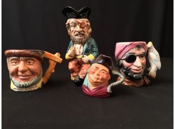 Lot Of 4 Vintage Pirate Sea Captain Toby Jugs