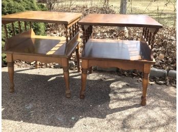 Pair Vintage Maple End Tables