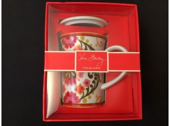 Vera Bradley Folkloric Coffee Mug With Lid In Box