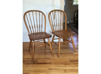 Pair Of Oak Windsor Side Chairs