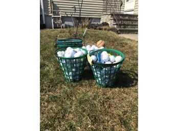 Lot Of A Lot Of Golf Balls! 2 Extra Baskets And One Ol Baseball