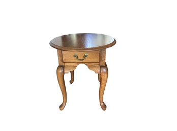 Oval End Table With Drawer