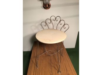 Vintage Vanity Stool - Ready For Paint