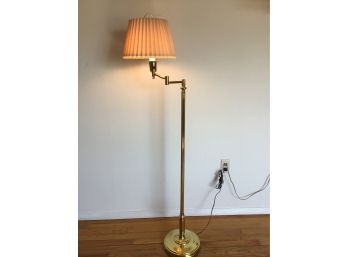 Brass Swing Arm Floor Lamp 57H