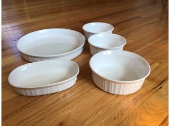 Vintage French White Corning Ware Bowls